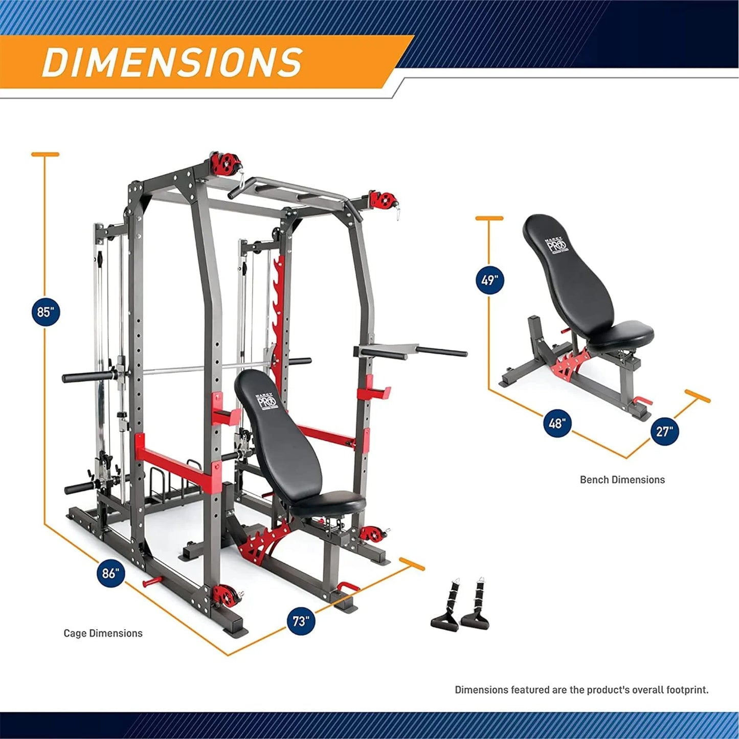 Pro Smith Machine Weight Bench Home Gym Total Body Workout Training System